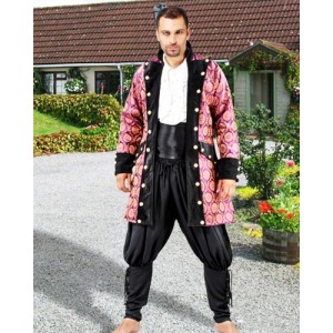 Purple Brocade Pirate Coat