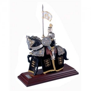 Mounted French Knight of King Arthur in Suit of Armor