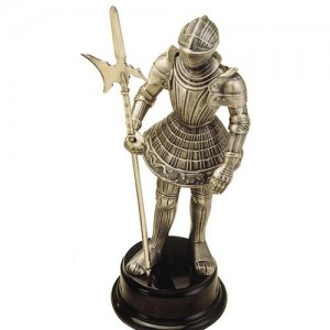 Miniature Medieval Knight Suit of Armor with Halberd