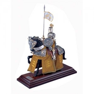 Mounted French Knight of King Arthur in Suit of Armor