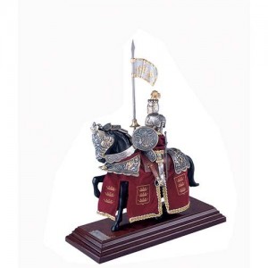 Mounted French Knight of King Arthur in Suit of Armor