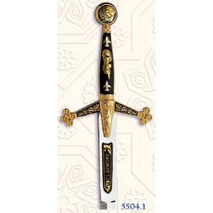 Miniature Damascene Claymore Sword Letter Opener