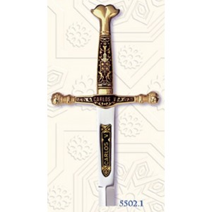 Miniature Damascene Carlos V Sword Letter Opener