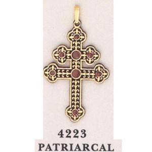 24K Gold Damascene Patriarchal Cross