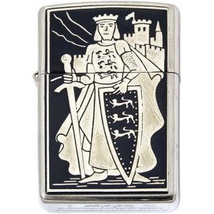 King Richard the Lionheart Damascene Zippo Lighter