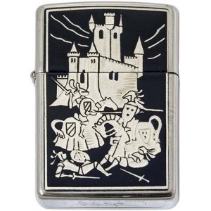 Damascene Zippo Lighter (Battle)