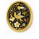 Damascene Swallow Brooch Gold