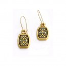 Triangle Damascene Earrings Gold