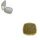 Rounded Rectangle Damascene Compact Mirror Gold
