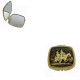 Don Quixote Damascene Compact Mirror Gold