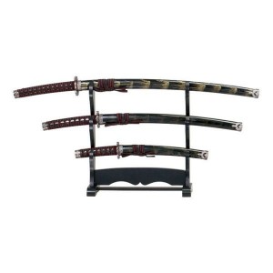 Samurai Sword Set Black and Gold