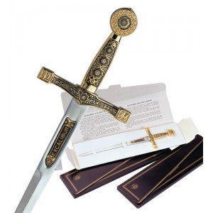 Miniature Damascene Excalibur Sword Letter Opener