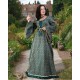 Courtly Green Brocade Dress-Medieval dresses