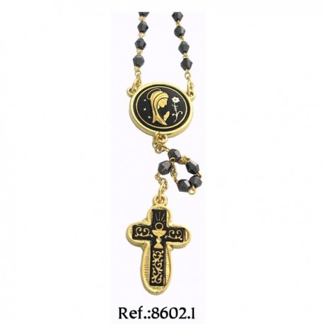 Virgin Flower Communion Damascene Rosary Gold