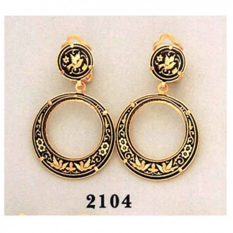 Damascene Gold Earrings Midas 2104