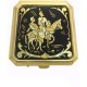 Ornate Don Quixote Damascene Pill Box Gold