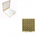 Brilliant Square Damascene Pill Box Gold